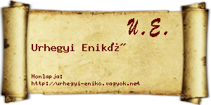 Urhegyi Enikő névjegykártya
